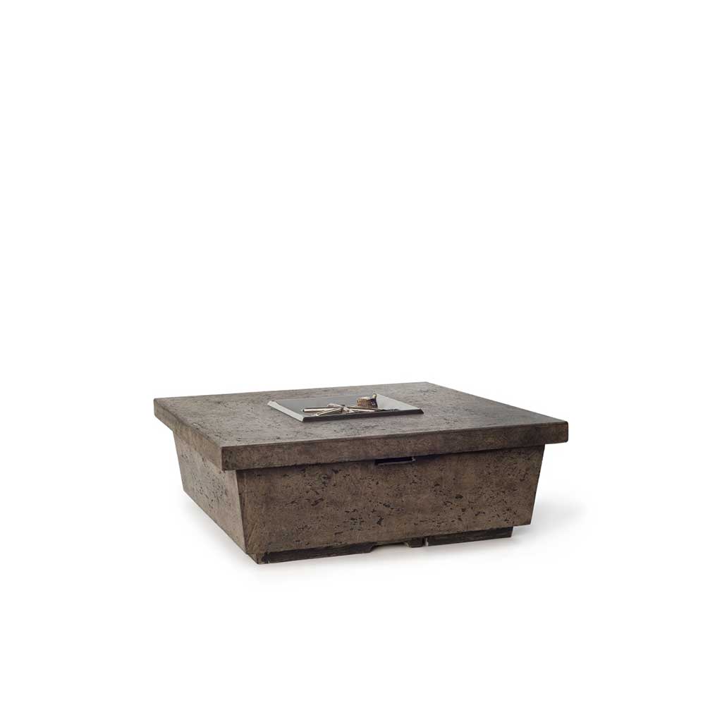 Contempo Square Fire Table in Dark Basalt