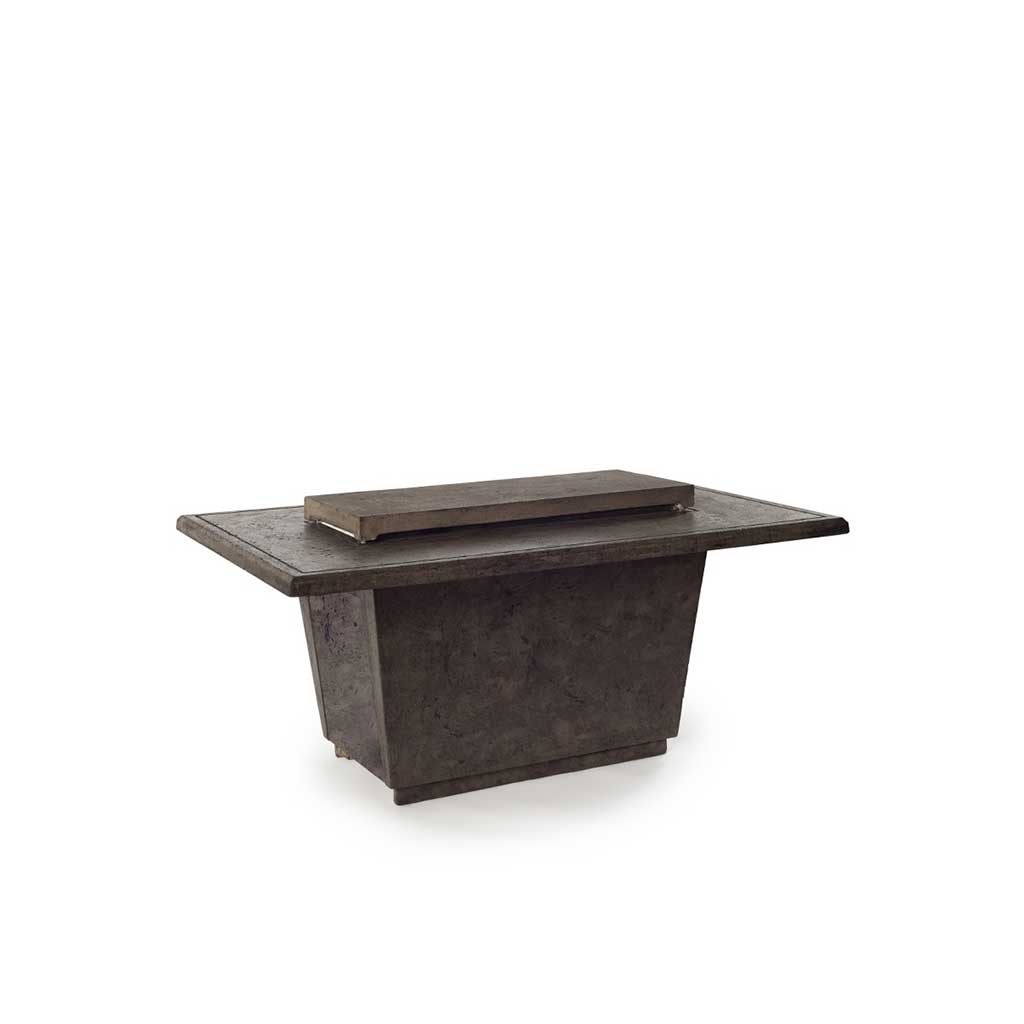 Contempo and Indio Rectangular Fire Table Lid in Dark Basalt