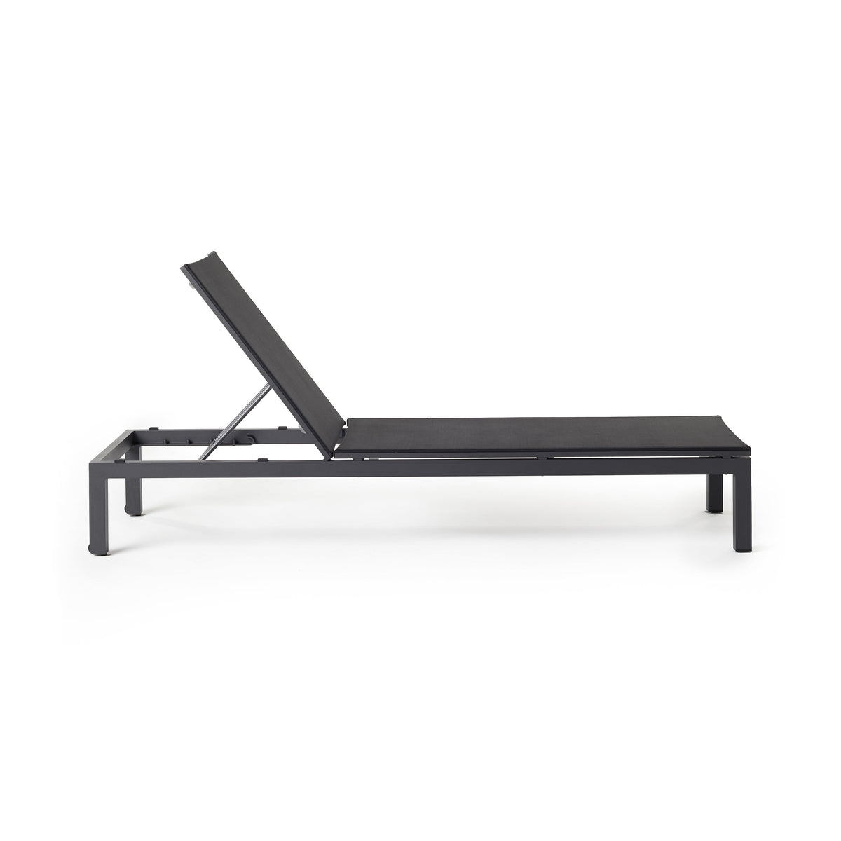 Belvedere Chaise in Charcoal Aluminum & Mesh