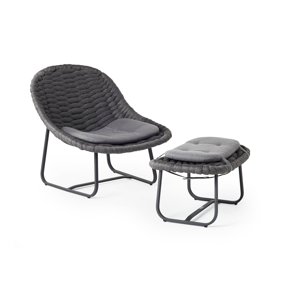 Cloud Ottoman in Charcoal