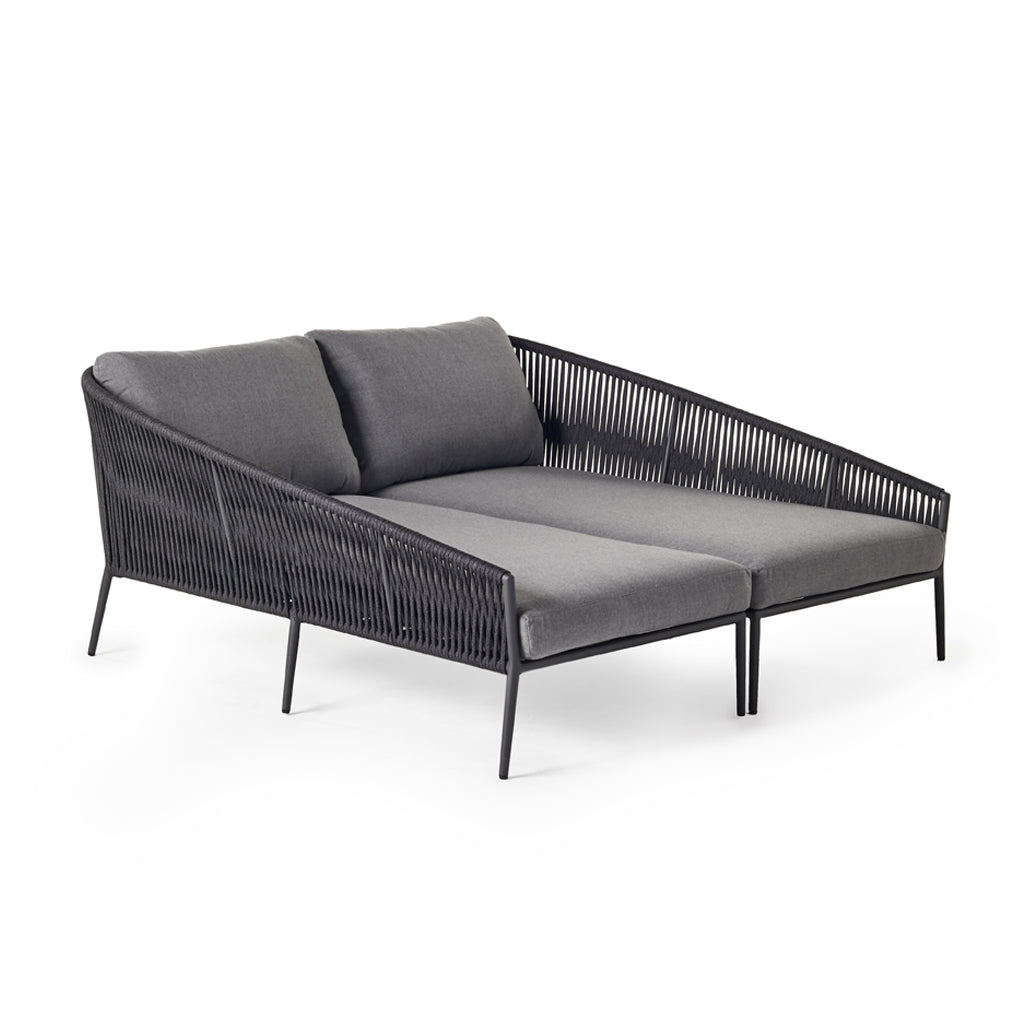 Olema Day Bed Right-Arm Chaise in Charcoal Aluminum