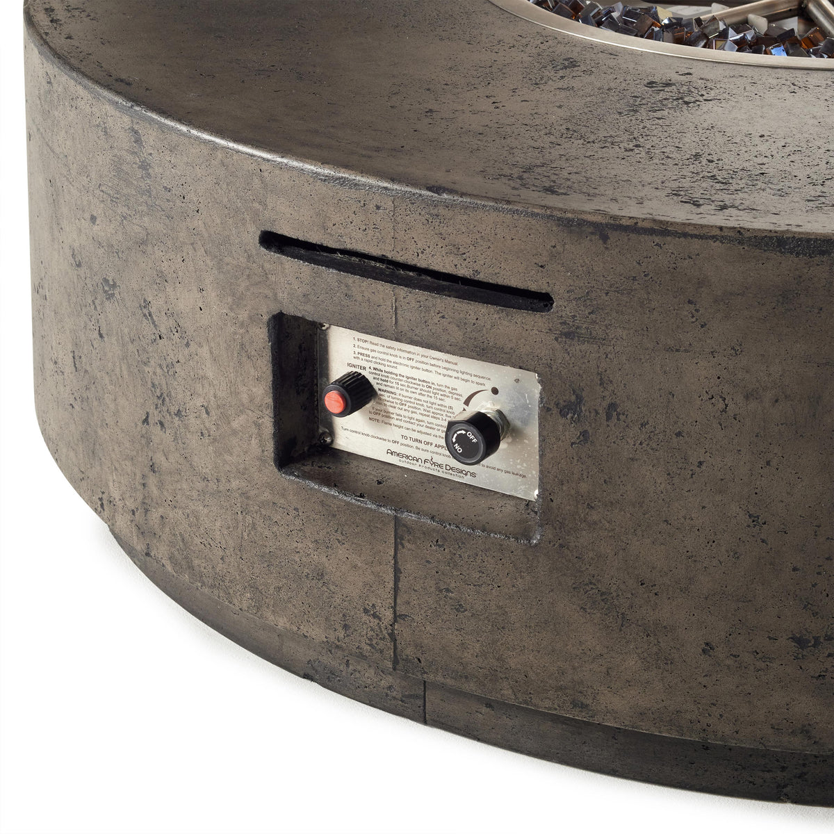 Legend Round Fire Table in Dark Basalt (Propane)