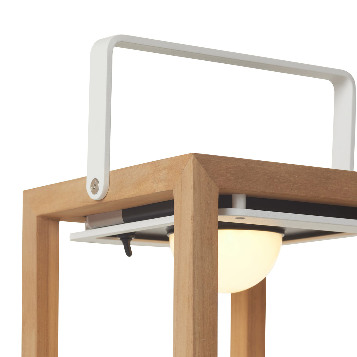 Lux Teak Floor Lamp in White