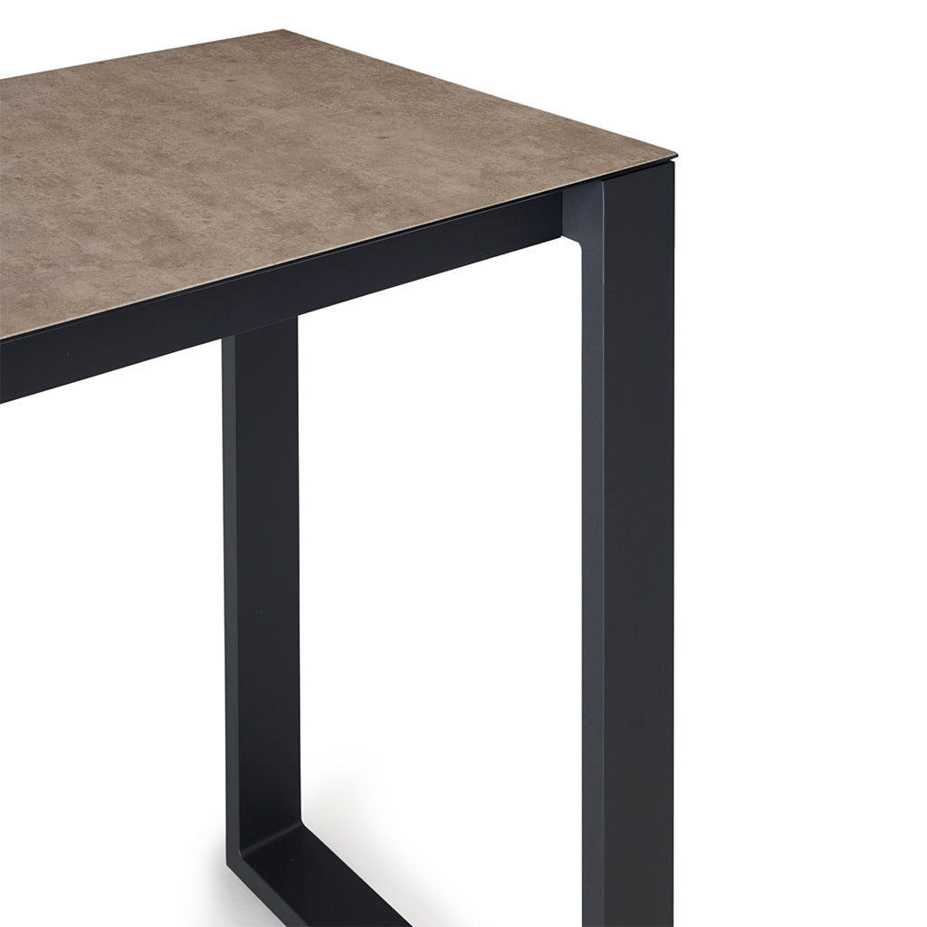 Ventura 66" Bar Table in Charcoal - Ceramic-Style Glass Top