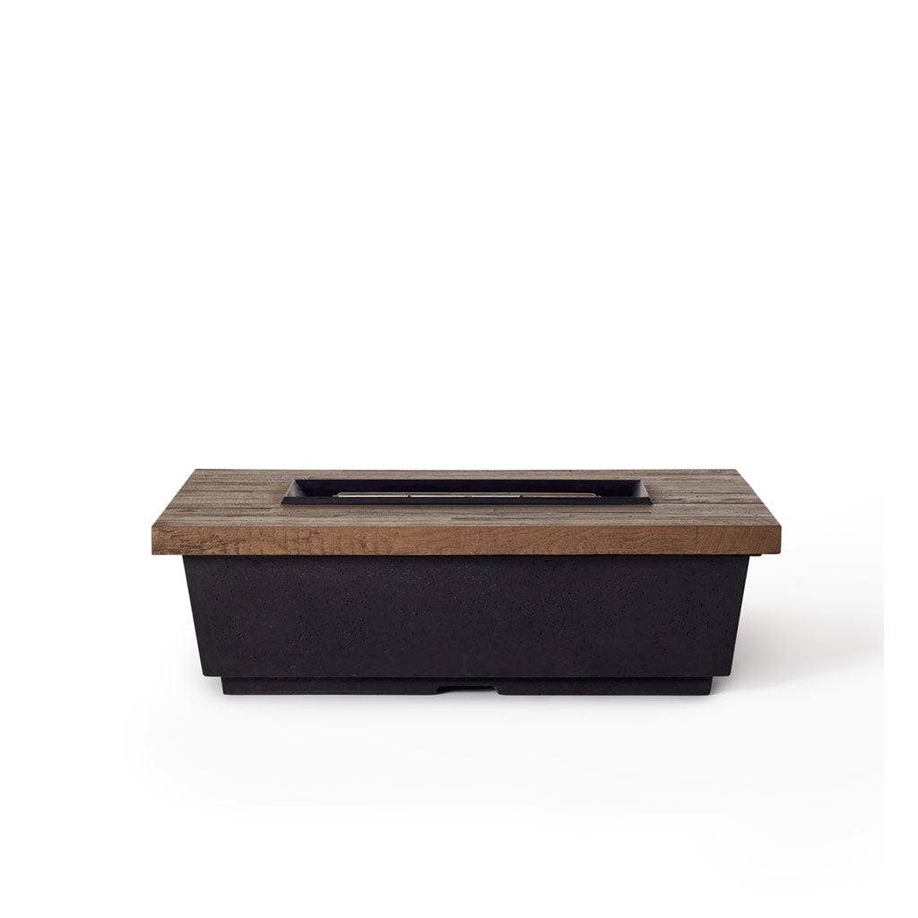 Contempo Rectangular Fire Table in Reclaimed French Oak