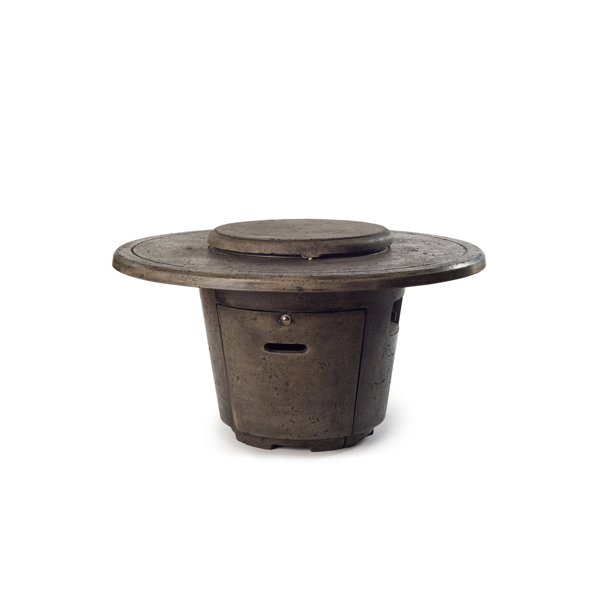 Indio Round Fire Table in Dark Basalt