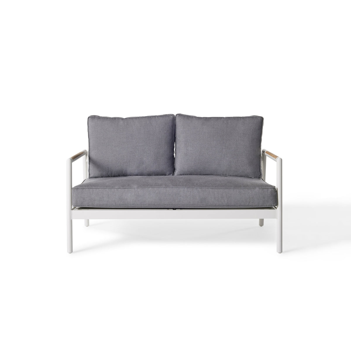 Pasadena Loveseat in White Aluminum