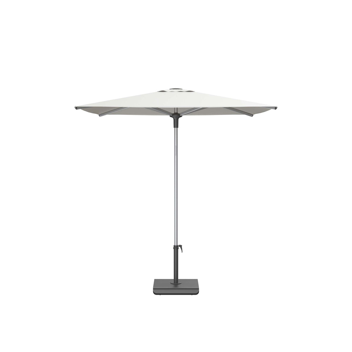 Libra 6.5' Silver Frame Square Market Umbrella - Natural Canopy