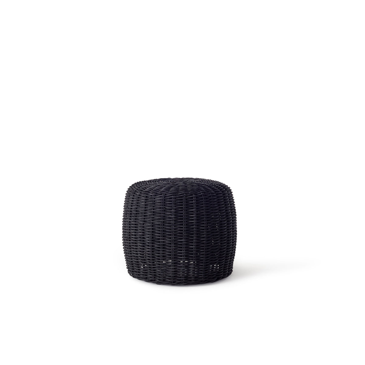 Barrel Woven Pouf in Charcoal (Small)