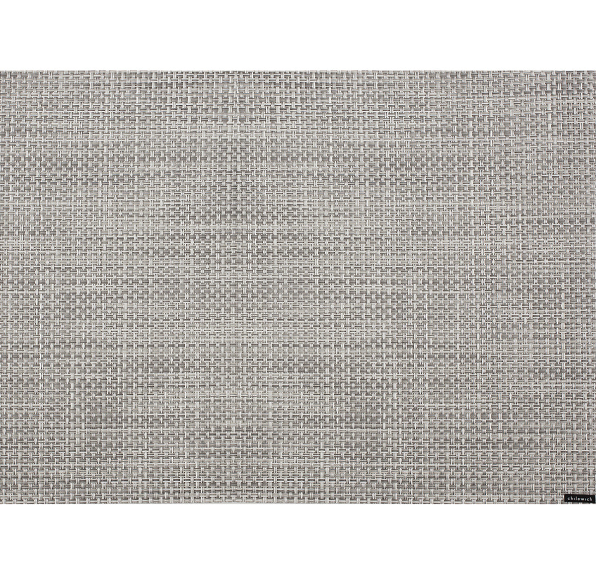 Basketweave Table Runner in White/Silver