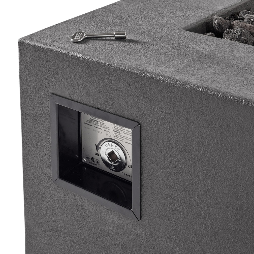 Tahoe Rectangular Fire Table - Carbon (Natural Gas)