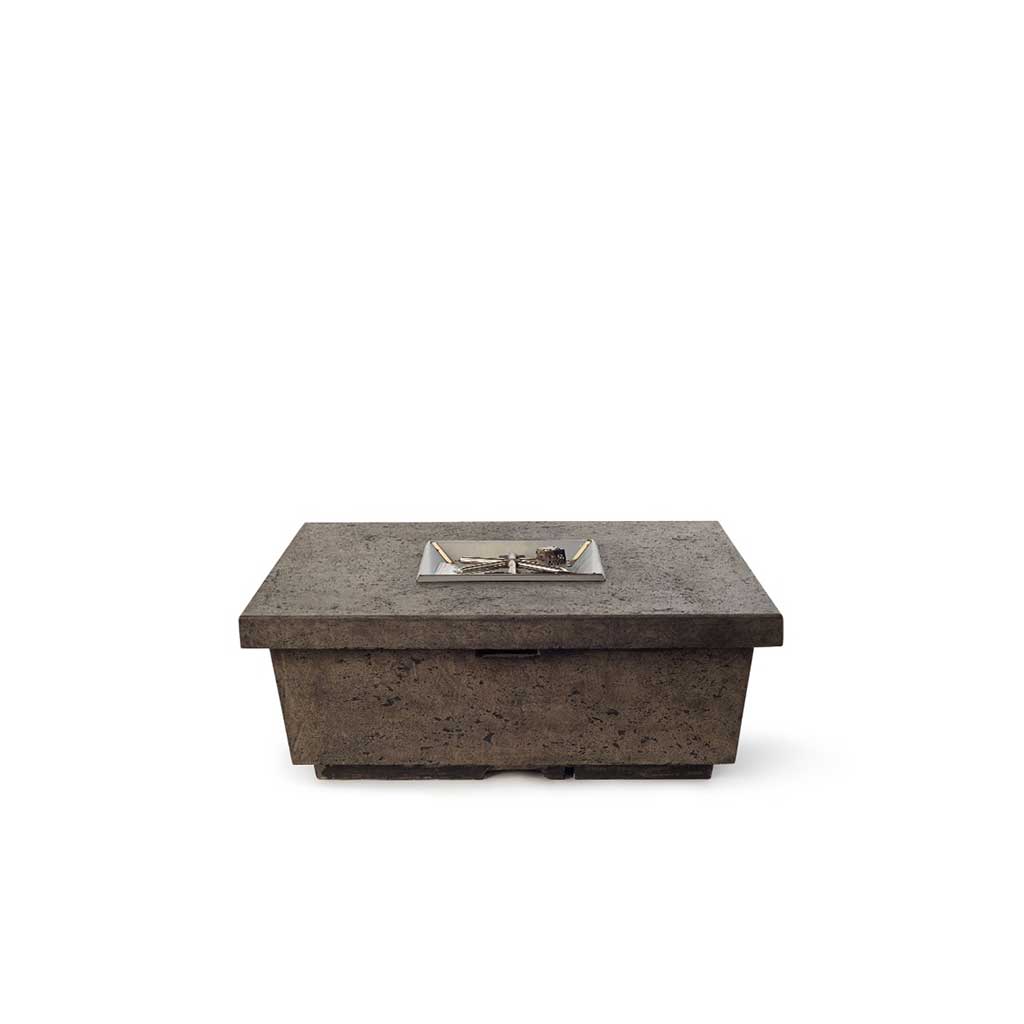Contempo Square Fire Table in Dark Basalt