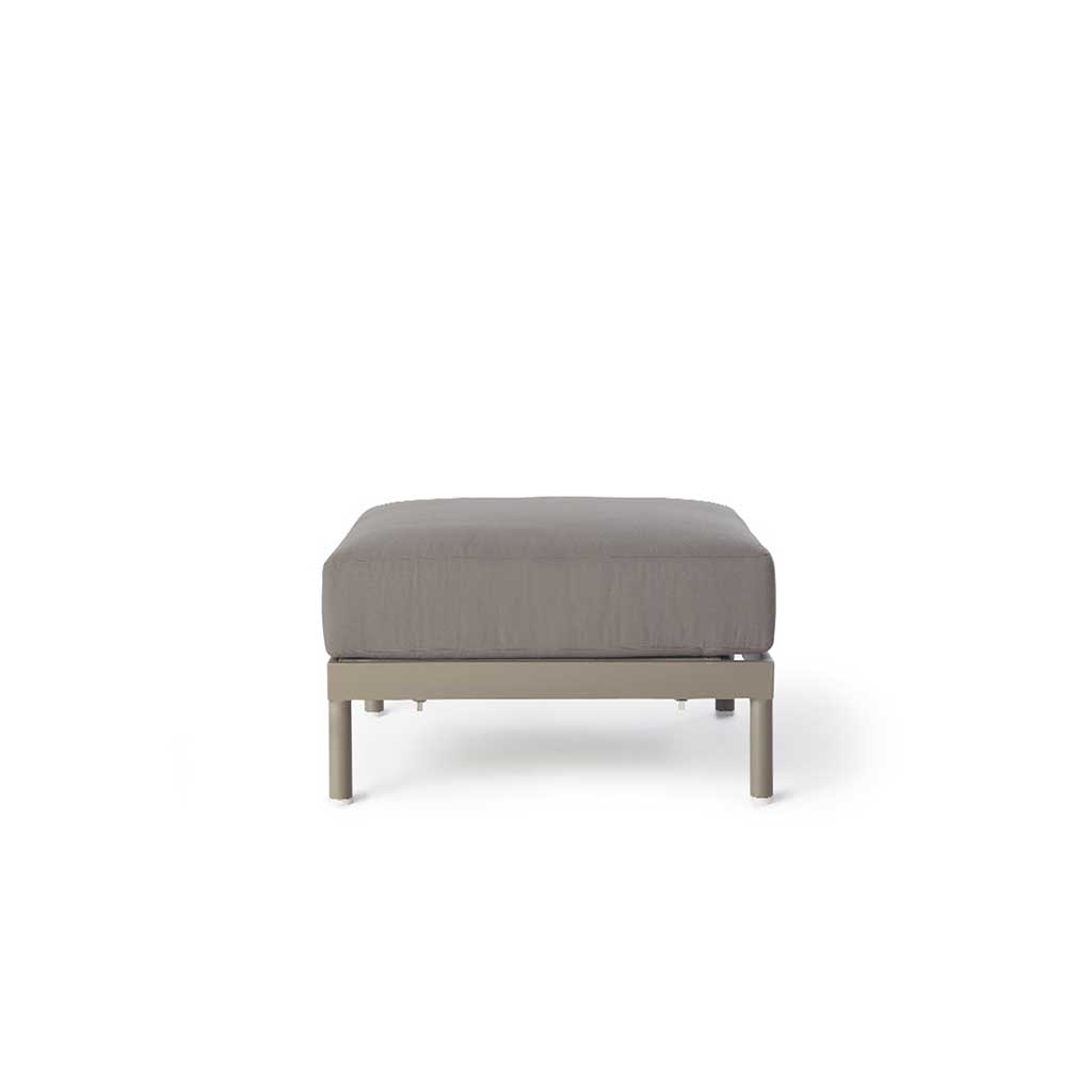 Cushioned Ottoman in Quartz Grey Aluminum