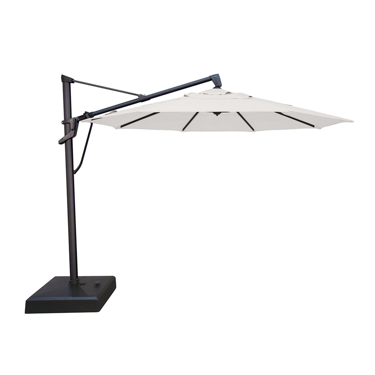 AKZ PLUS 11' Cantilever Umbrella - Black Frame & Natural Canopy
