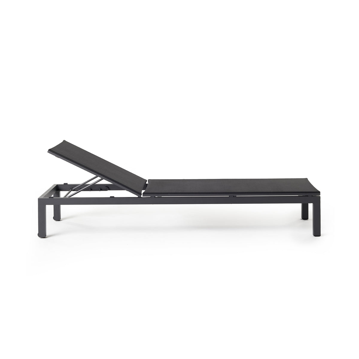 Belvedere Chaise in Charcoal Aluminum & Mesh