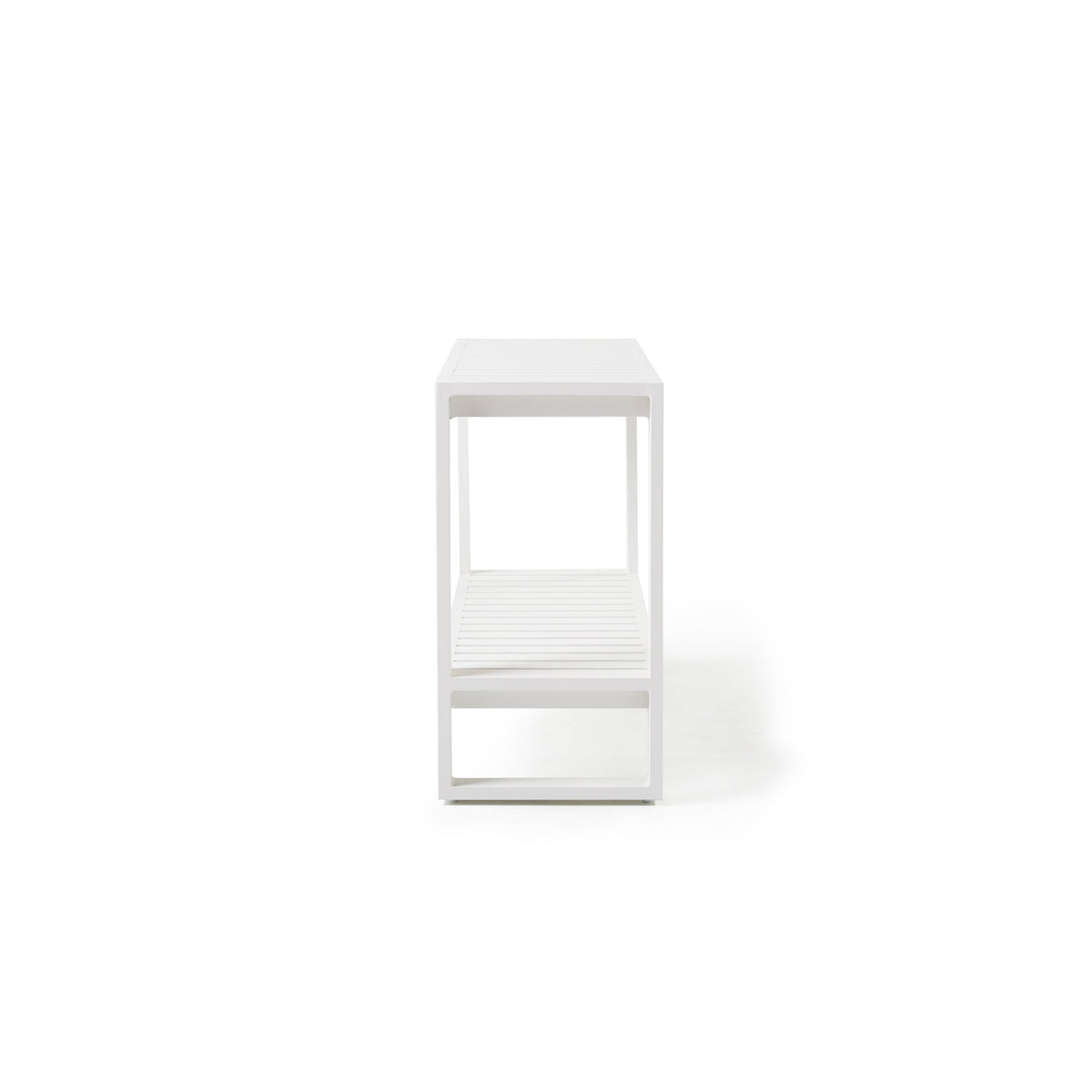 Belvedere Console Table in White Aluminum
