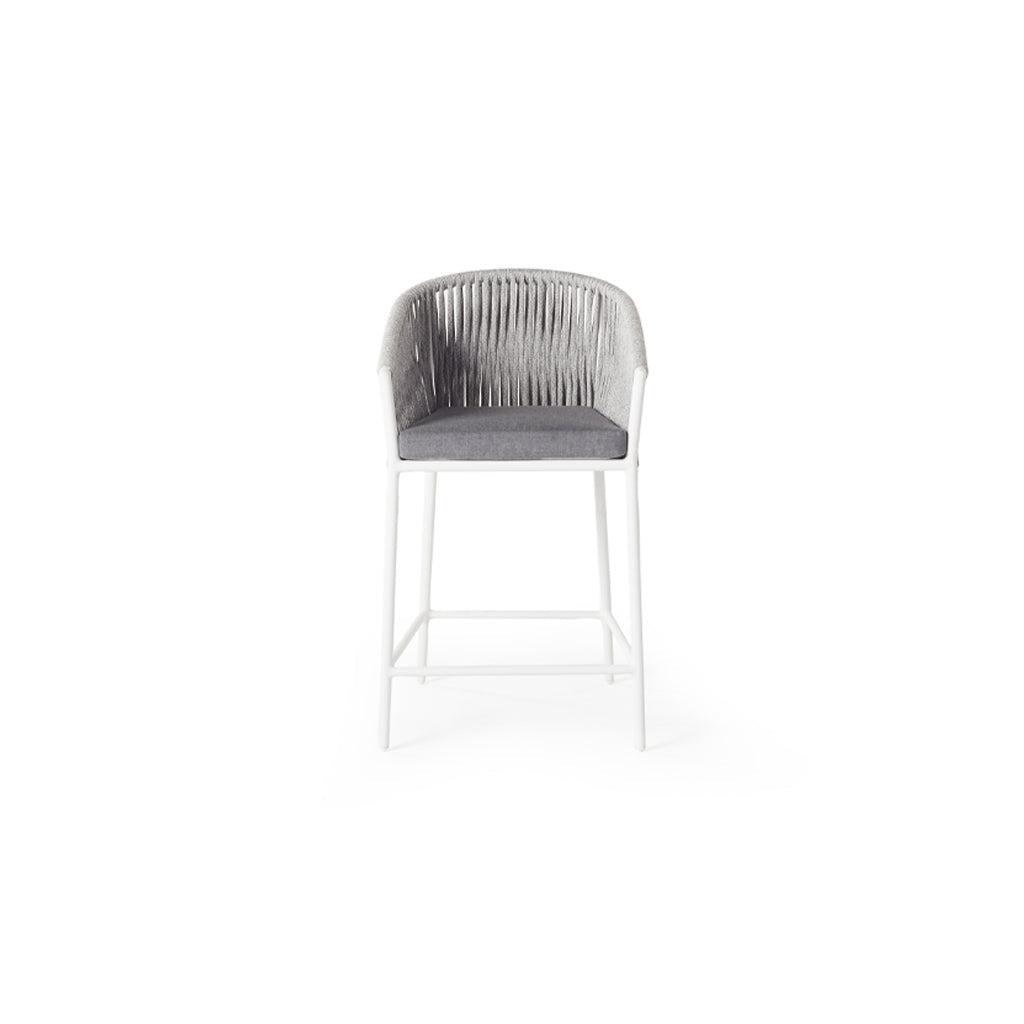 Olema Counter Chair in White Aluminum