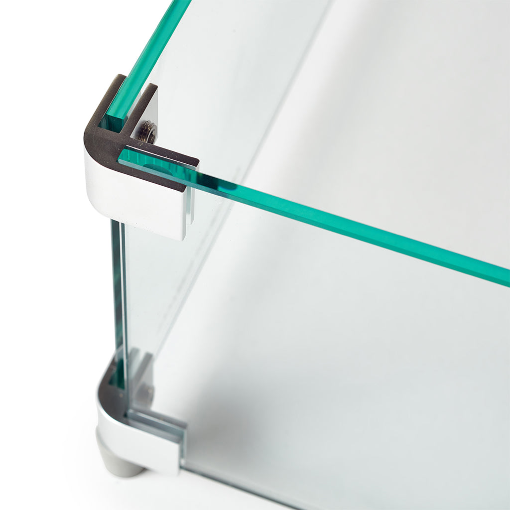 Large Rectangular Glass Fire Table Wind Guard