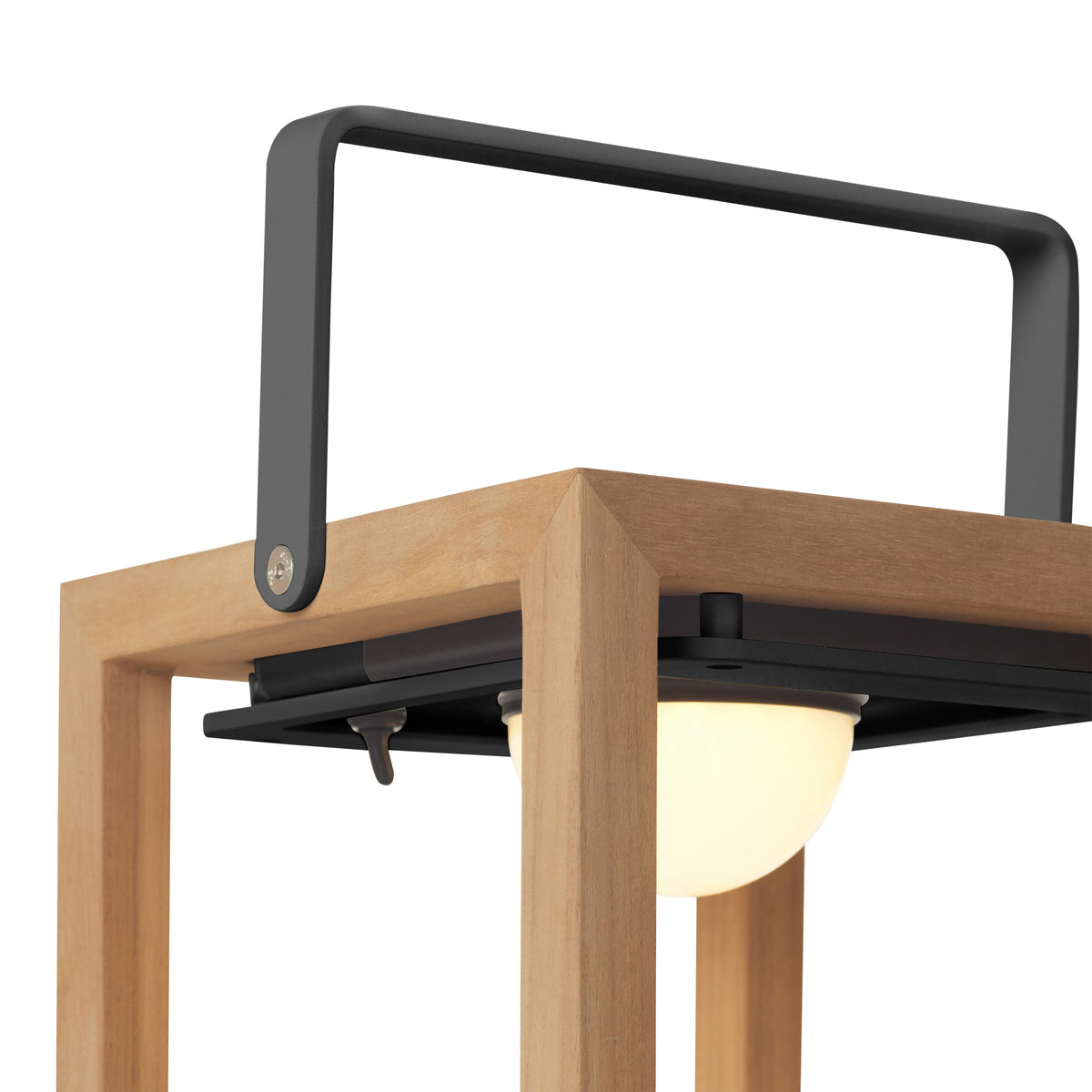 Lux Teak Table Lamp in Charcoal