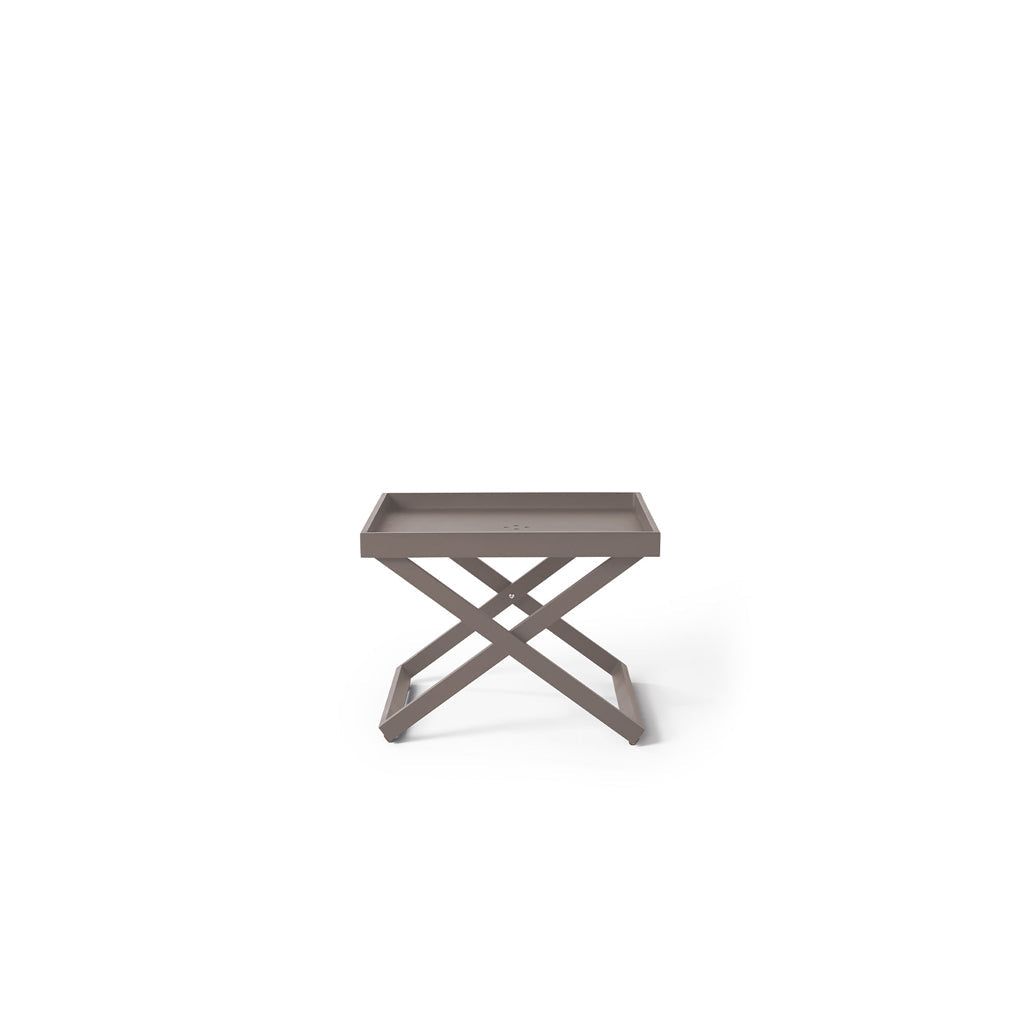 Bistro Folding Side Table with Lift-Off Tray in Coffee Aluminum