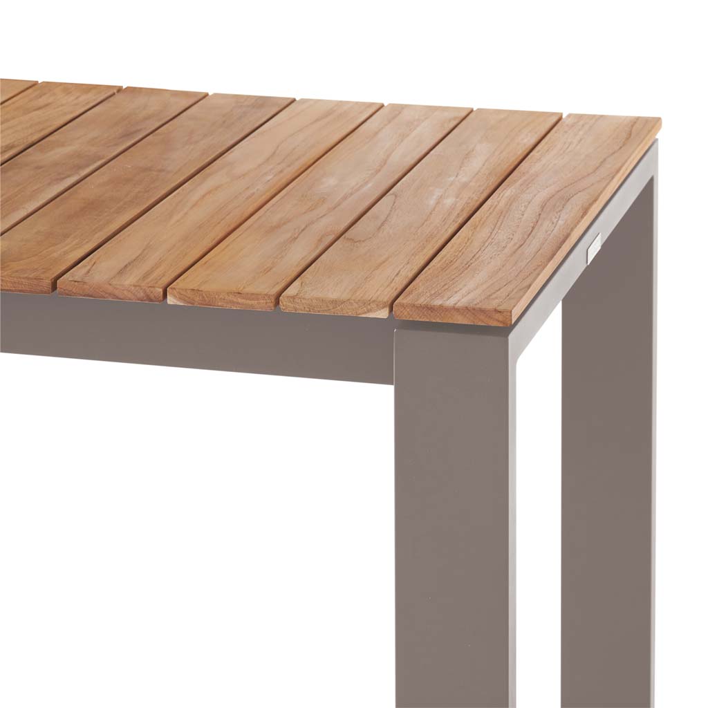 Ventura 66" Bar Table in Quartz Grey - Teak Top
