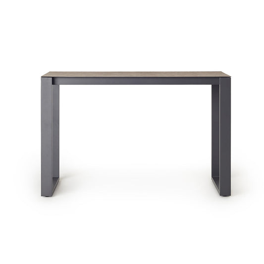 Ventura 66" Bar Table in Charcoal - Ceramic-Style Glass Top