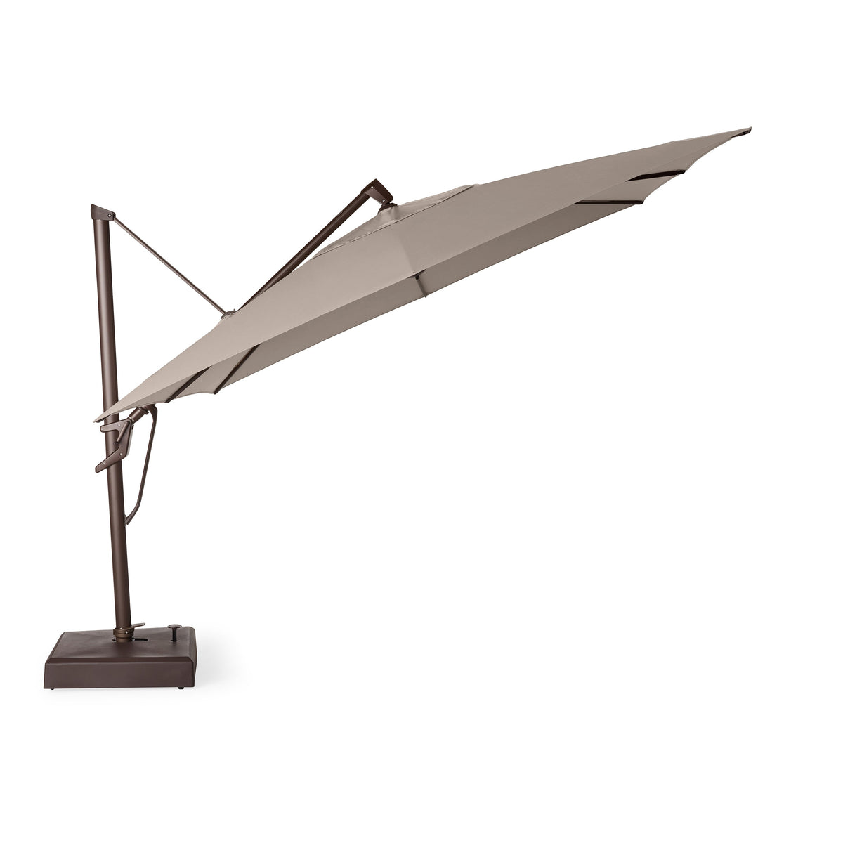 AKZ PLUS 11.5' Square Cantilever Umbrella - Bronze Frame & Taupe Canopy