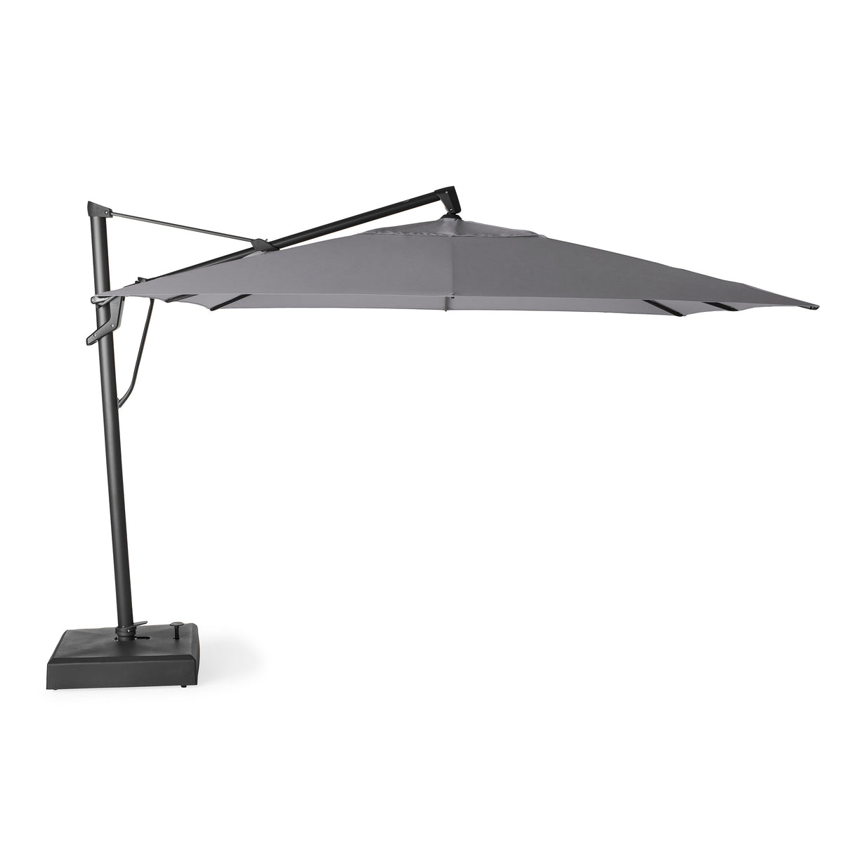 AKZ PLUS 11.5' Square Cantilever Umbrella - Black Frame & Charcoal Canopy