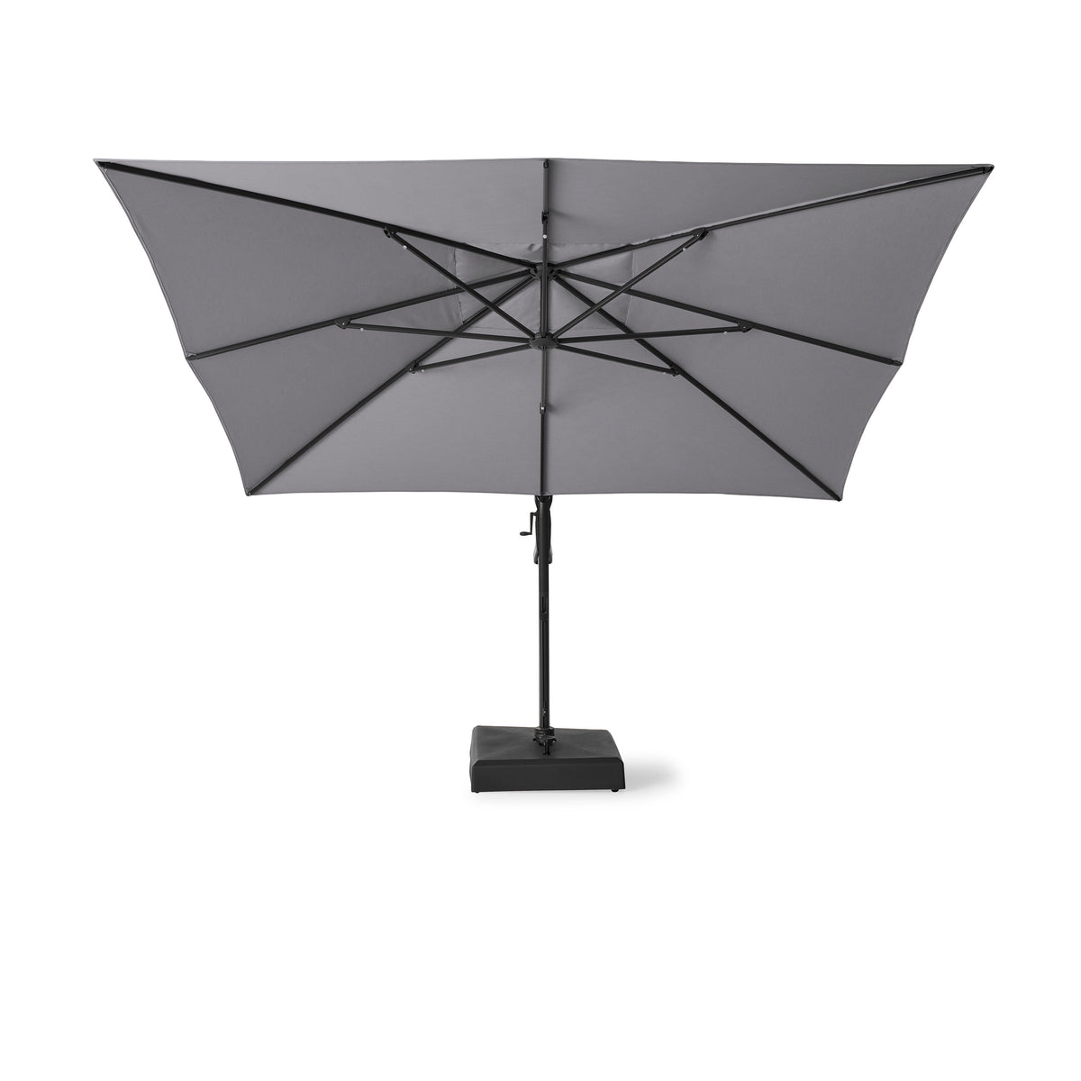 AKZ PLUS 11.5' Square Cantilever Umbrella - Black Frame & Charcoal Canopy