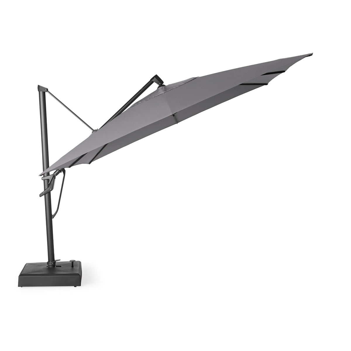 AKZ PLUS 11.5' Square Cantilever Umbrella - Black Frame & Charcoal Canopy