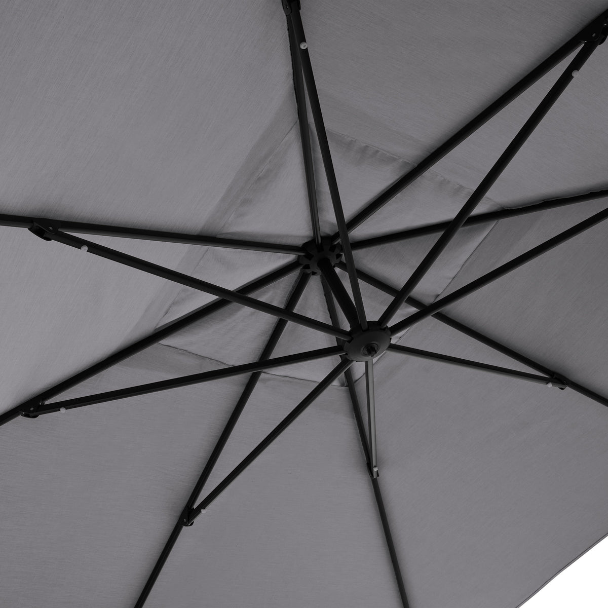AKZ PLUS 11.5' Square Cantilever Umbrella - Black Frame & Charcoal Canopy