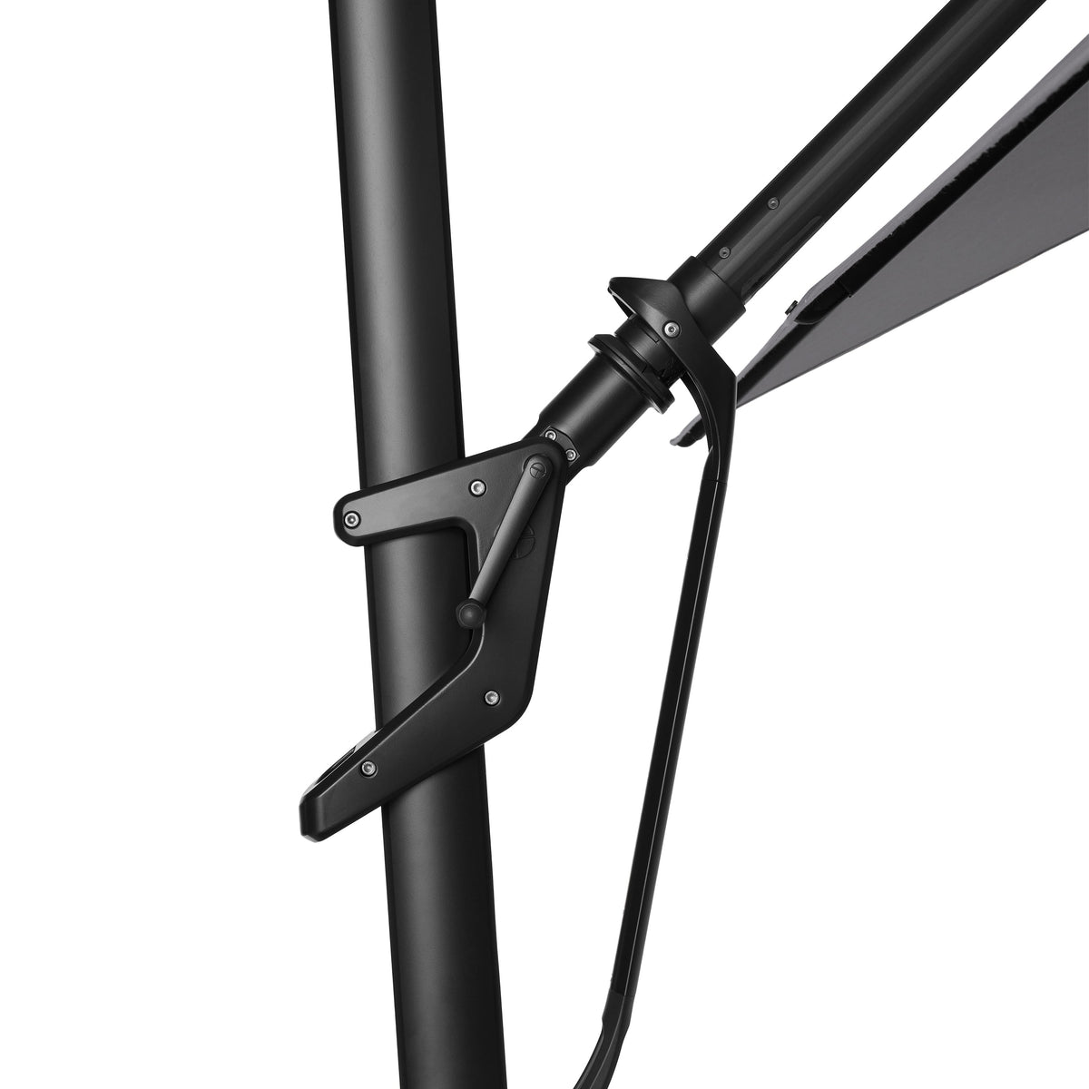 AKZ PLUS 11.5' Square Cantilever Umbrella - Black Frame & Charcoal Canopy