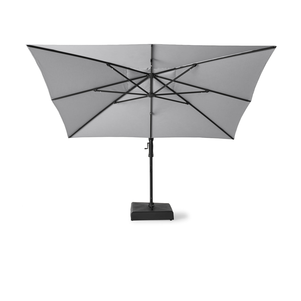 AKZ PLUS 11.5' Square Cantilever Umbrella - Black Frame & Canvas Granite Canopy