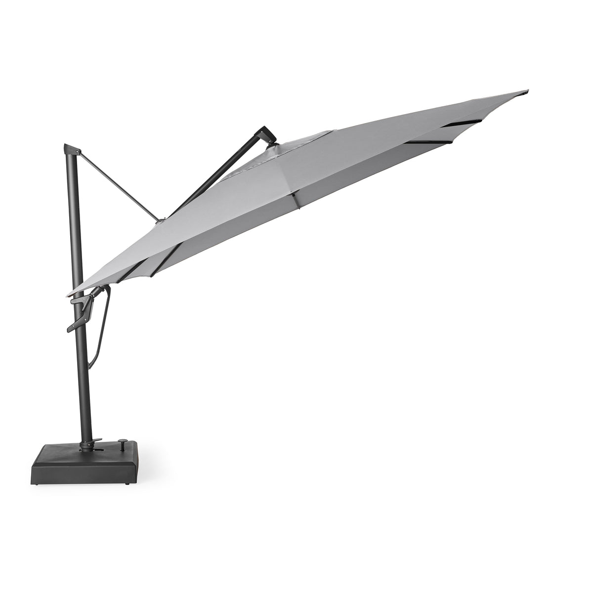 AKZ PLUS 11.5' Square Cantilever Umbrella - Black Frame & Canvas Granite Canopy