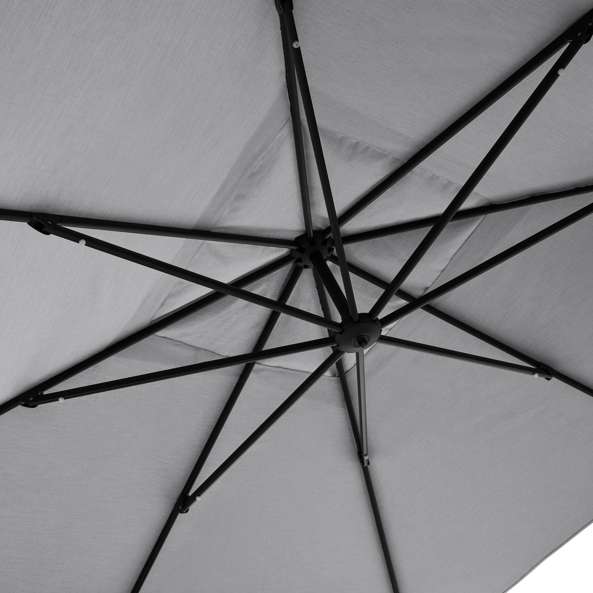 AKZ PLUS 11.5' Square Cantilever Umbrella - Black Frame & Canvas Granite Canopy
