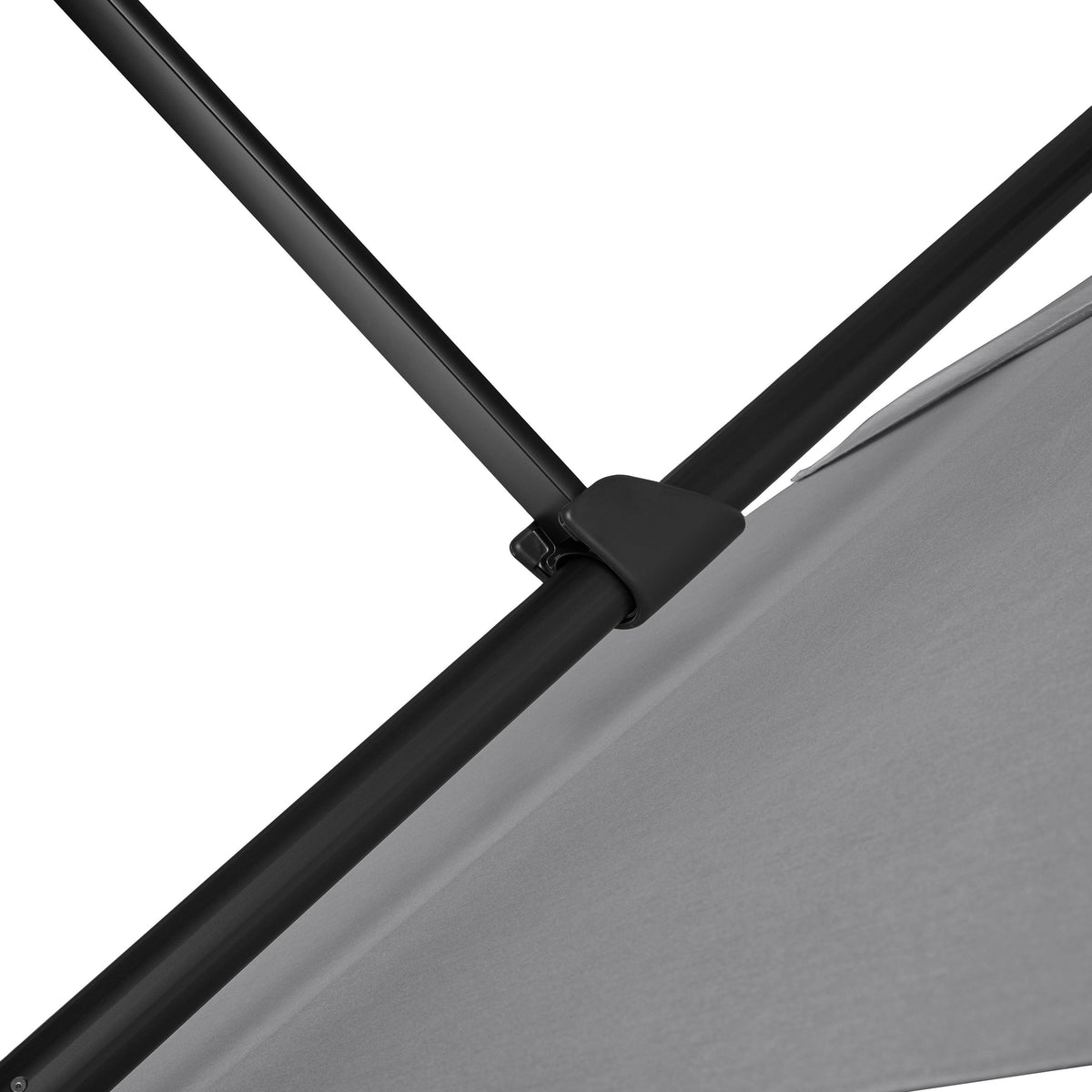 AKZ PLUS 11.5' Square Cantilever Umbrella - Black Frame & Canvas Granite Canopy