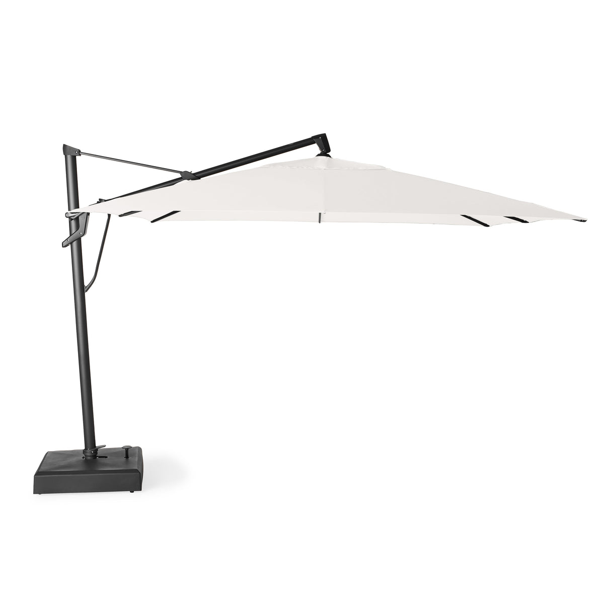 AKZ PLUS 11.5' Square Cantilever Umbrella - Black Frame & Natural Canopy