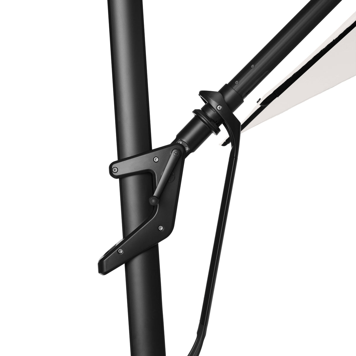 AKZ PLUS 11.5' Square Cantilever Umbrella - Black Frame & Natural Canopy