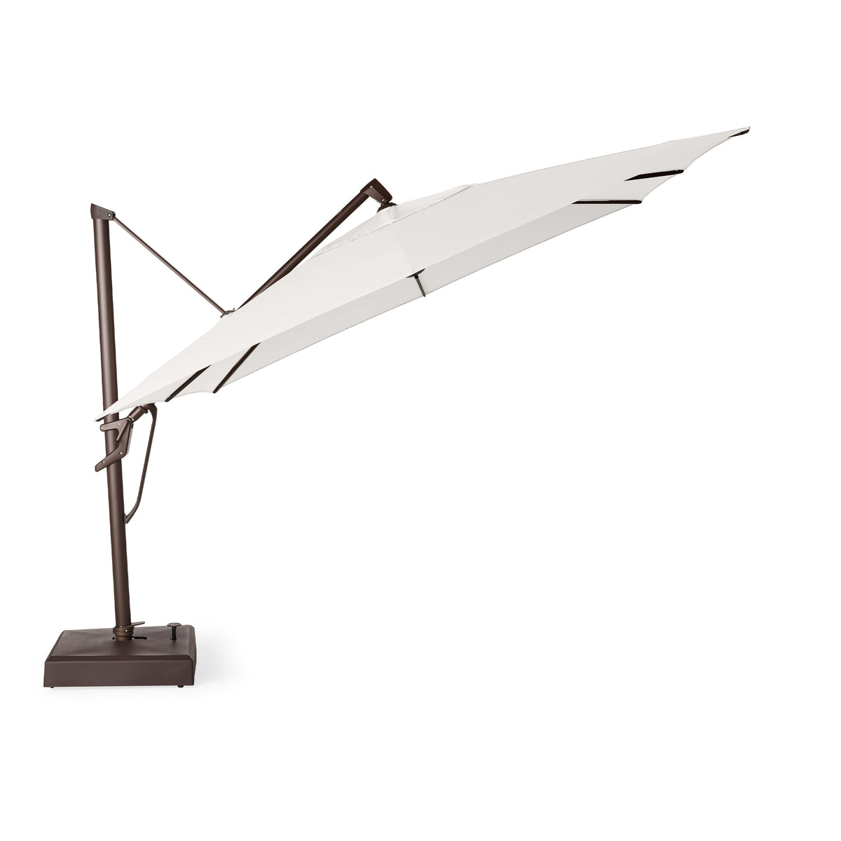 AKZ PLUS 11.5' Square Cantilever Umbrella - Bronze Frame & Natural Canopy