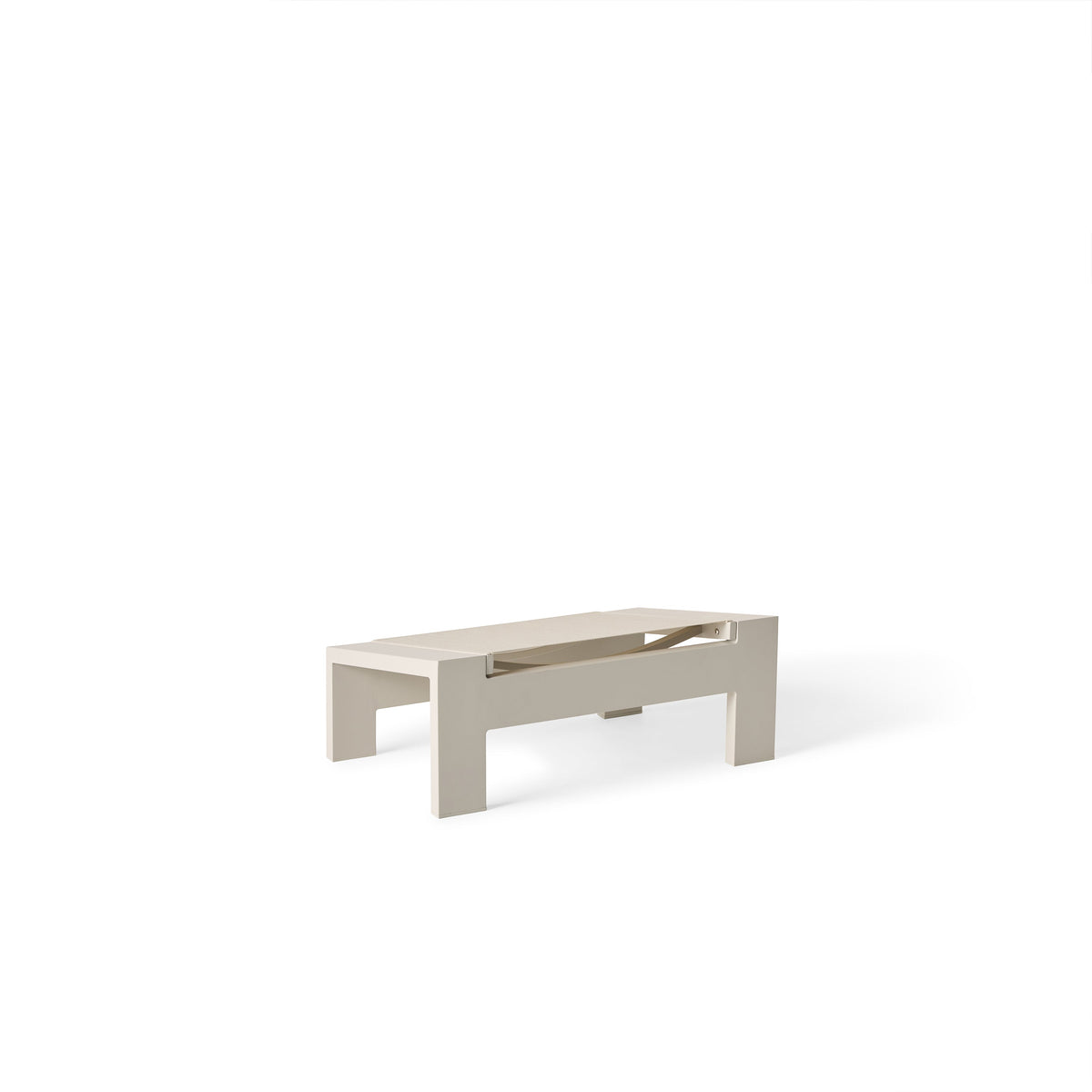 Breeze Adirondack Ottoman in Dune Aluminum & Beige Mesh
