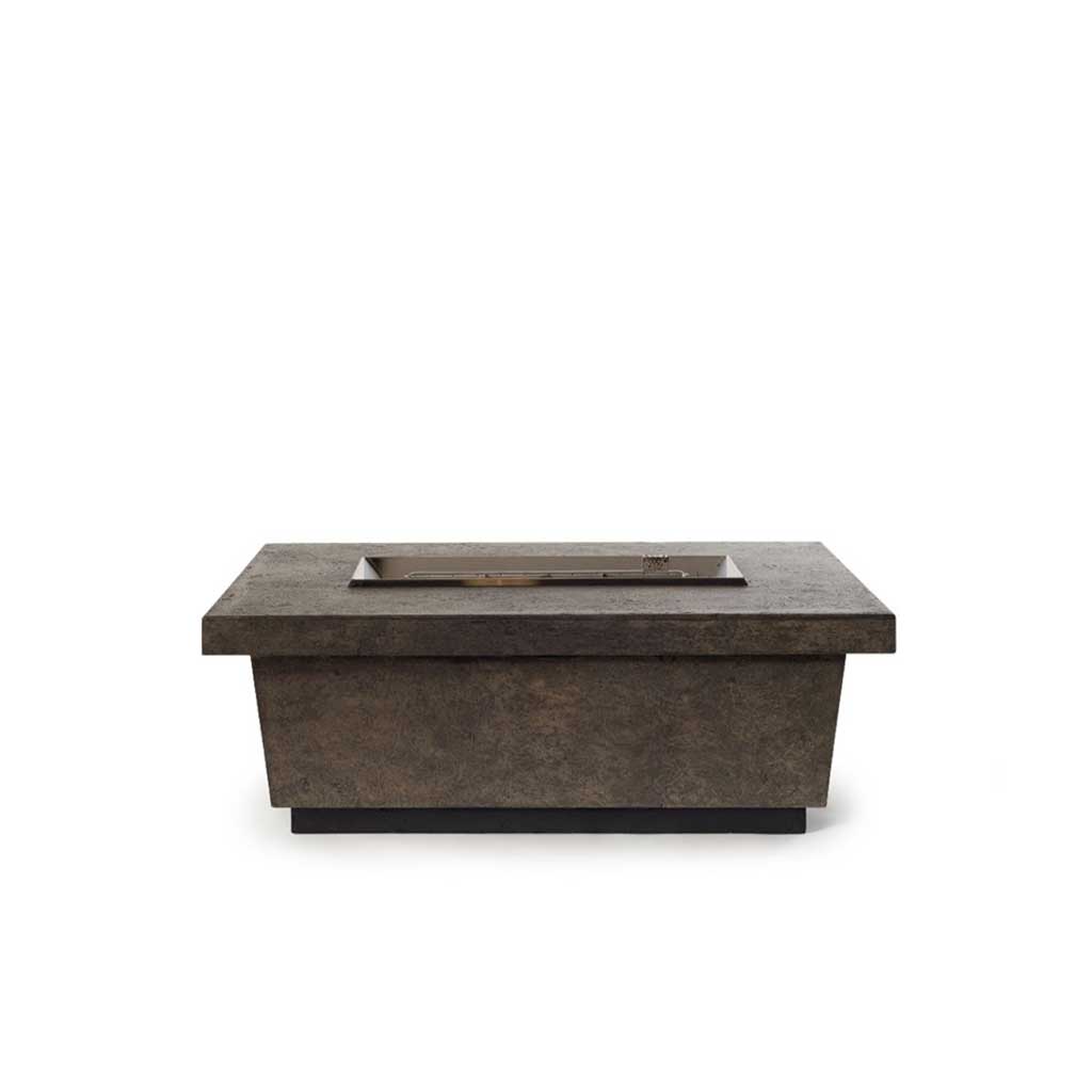 Contempo Select Rectangular Fire Table with Drawer in Dark Basalt