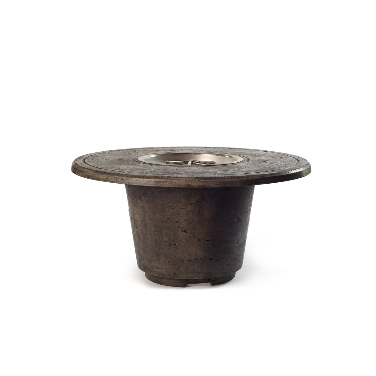 Indio Round Fire Table in Dark Basalt