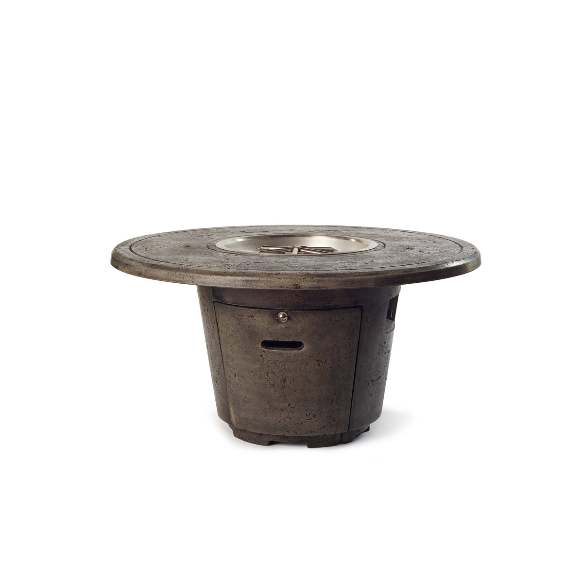 Indio Round Fire Table in Dark Basalt