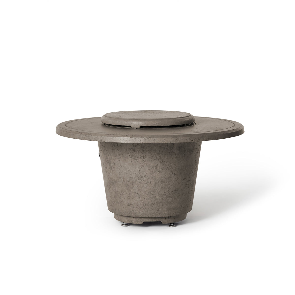 Indio Round Fire Table in Light Basalt