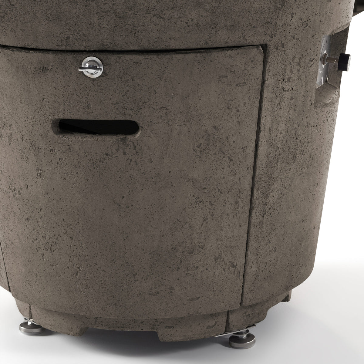 Indio Round Fire Table in Light Basalt
