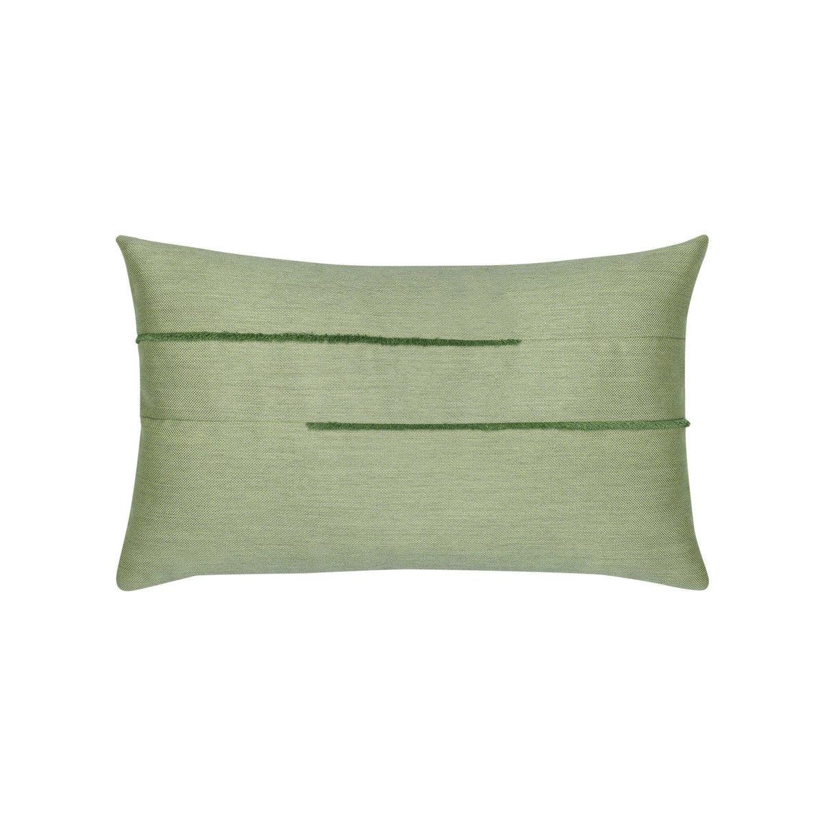 Green rectangular pillow on a white background