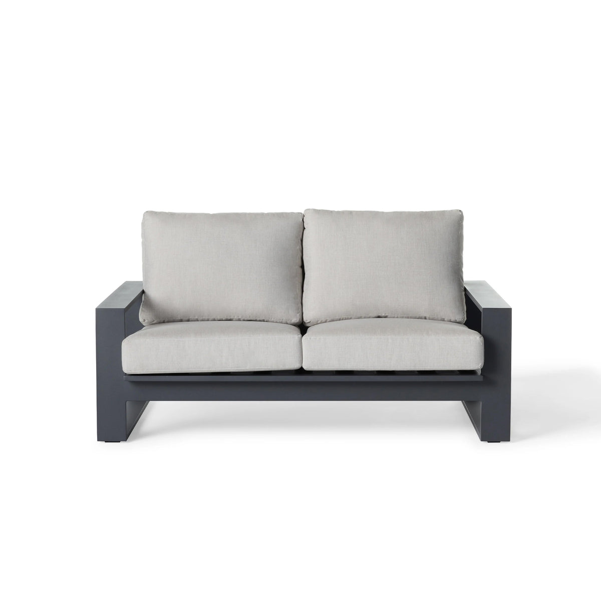 Nicasio Loveseat in Charcoal Aluminum