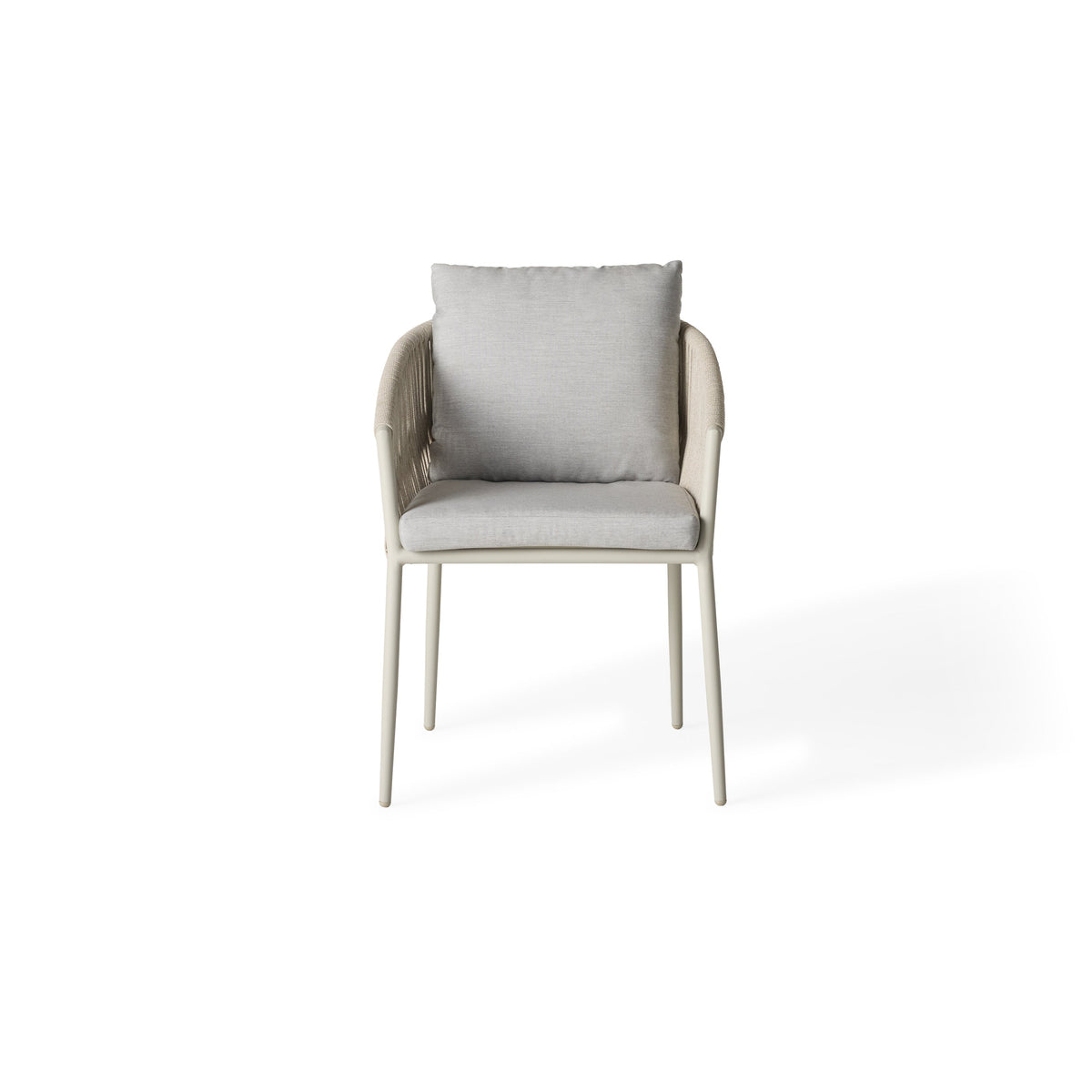 Olema Dining Arm Chair in Dune Aluminum