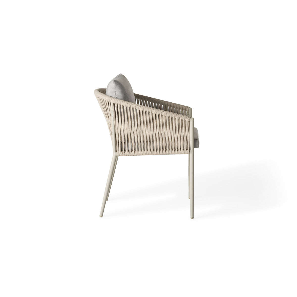 Olema Dining Arm Chair in Dune Aluminum