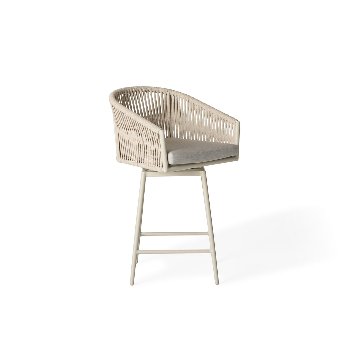 Olema Swivel Counter Chair in Dune Aluminum